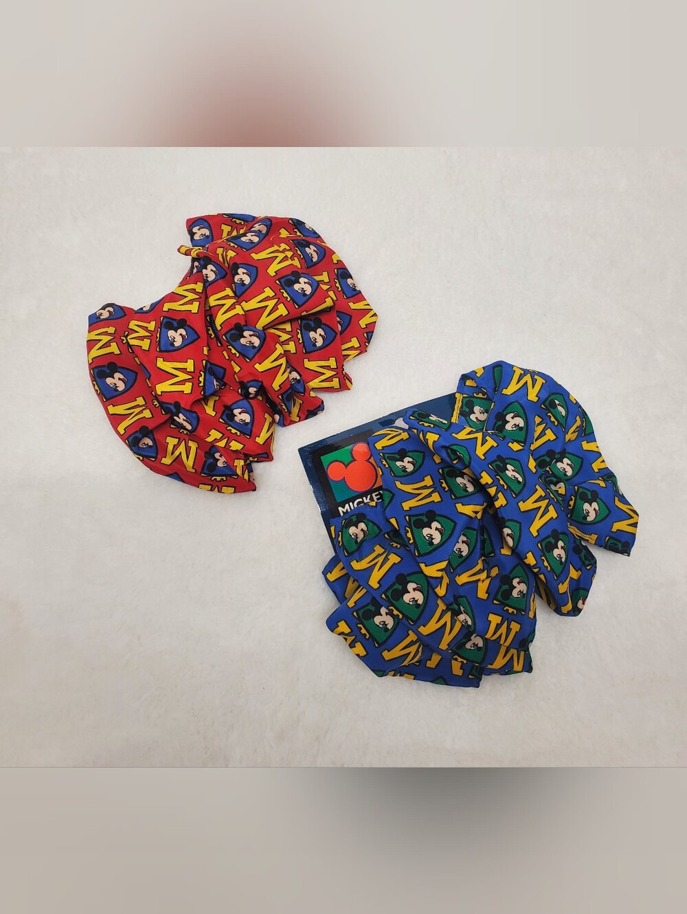 1990s 2pc vintage rare Disney mickey mouse unlimited large hair bow set y2k Vtg